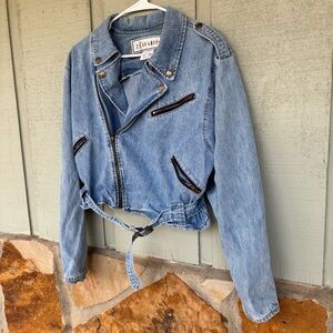 Z. Cavaricci Light Blue Denim Jacket with Black Accents